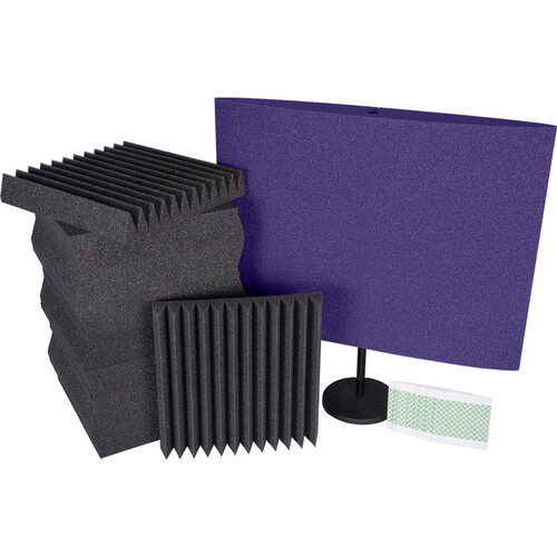 Auralex Acoustic Panel Podcast Starter Kit with Two DeskMAX Home Office Panel (Purple)