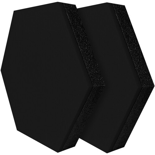 Auralex Studiofoam Synergy Hexagon Modular Acoustical Absorption Panel (Black, 10 x 1.4", 2-Pack)