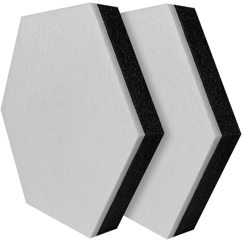 Auralex Studiofoam Synergy Hexagon Modular Acoustical Absorption Panel (White, 10 x 1.4", 2-Pack)