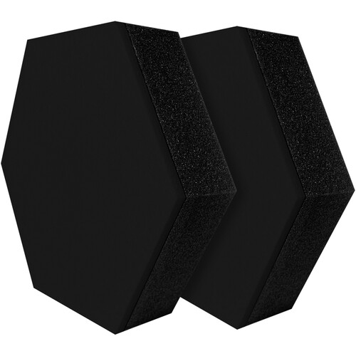 Auralex Studiofoam Synergy Hexagon Modular Acoustical Absorption Panel (Black, 10 x 2.4", 2-Pack)