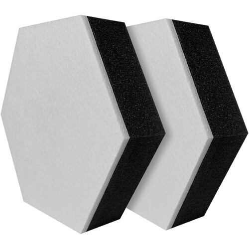 Auralex Studiofoam Synergy Hexagon Modular Acoustical Absorption Panel (White, 10 x 2.4", 2-Pack)