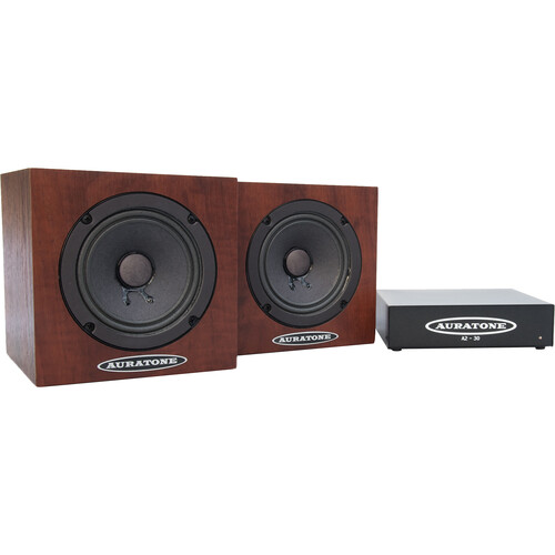 Auratone 5C Super Sound Cubes and A2-30 Amp Bundle (Mahogany Laminate Finish, 2 Speakers, 1 Amp)