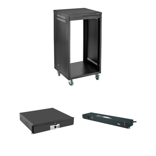 Auray ERS-16U Equipment Rack with Drawer and Power Conditioner Kit (16 RU)