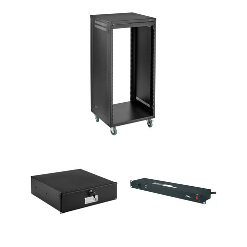 Auray ERS-22U Equipment Rack with Drawer and Power Conditioner Kit (22 RU)