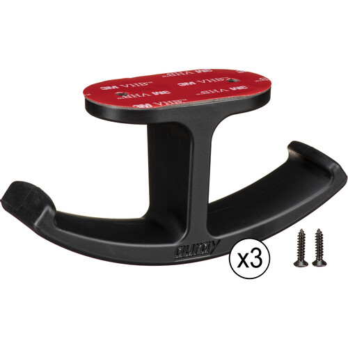 Auray HH-UD2 Under-Surface Dual Headphones Hanger Mount (3-Pack)