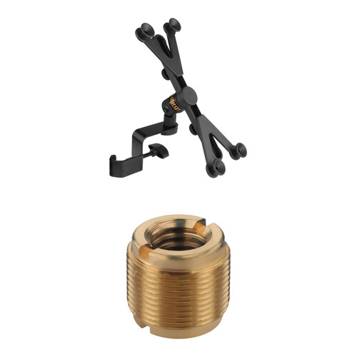 Auray IPU-108 Universal Tablet Mount with Clamp-On and Thread Adapters for Mic Stands, Light Stands, and Tripods