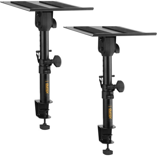 Auray Adjustable Clamp-On Desktop Studio Monitor Stand (Pair)