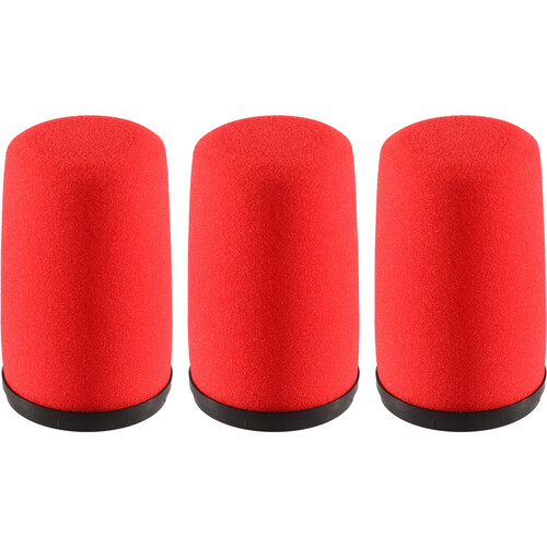 Auray WS-SM7 Windscreen for Shure SM7 Vocal Microphone (Red, 3-Pack)