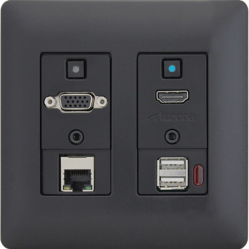 Aurora Multimedia Two-Gang VGA/HDMI/LAN/USB WP HDBaseT Extender Kit with Web Control (Black)