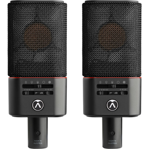 Austrian Audio OC818 Black Dual Set Go Large-Diaphragm Multipattern Condenser Microphone Kit (Black, Pair)