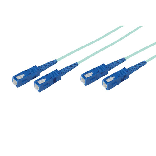 Avenview 50/125µm Fiber Optic Multimode Duplex SC to SC 10Gb OM3 Cable (100', Aqua)