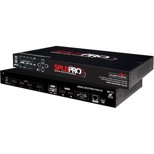 Avenview 4x2 HDMI 4K Quad Multiviewer V3 with Rotation & USB Video Capture