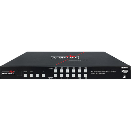 Avenview 4 x 1 HDMI Quad MultiViewer with Rotation, Chromakey, and Audio