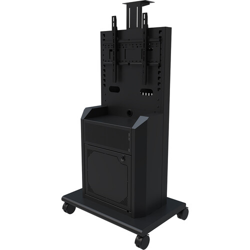 AVTEQ Heavy-Duty Rolling Floor Stand for Single 75" Displays or Dual 60" Displays (Black)