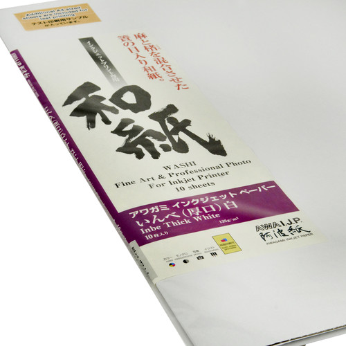 Awagami Factory Inbe Thick White Inkjet Paper (A1, 23.4 x 33.1", 10 Sheets)