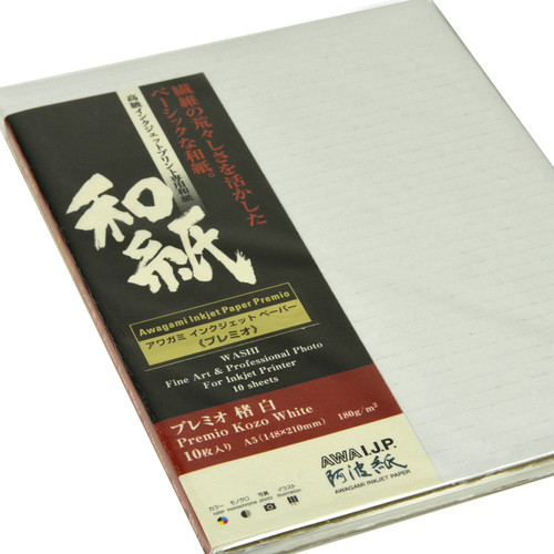 Awagami Factory Premio Kozo White Fine-Art Inkjet Paper (A5, 10-Sheets)