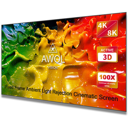 AWOL Vision ALR-C120 Cinematic 60.0 x 105.4" ALR UST Fixed Frame Projection Screen