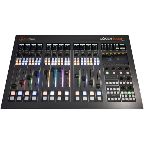 Axel Technology Oxygen 3000 Plus 12 Fader 1 Audio I/O Board Dante 16 Broadcast Mixer Console