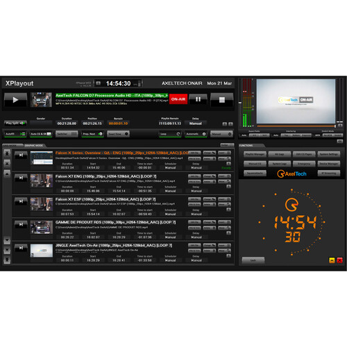 Axel Technology XPlayout Web IP/Web Playout Automation Software