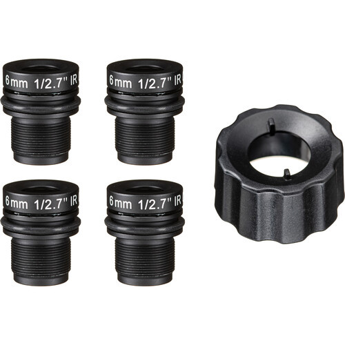 Axis Communications M12-Mount 6mm Fixed Focal Lens for F1005-E & FA1105 Sensor Units (4-Pack)