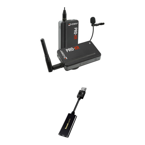 Azden PRO-XR Digital Camera-Mount Wireless System with Sound Blaster PLAY 3! Sound Card