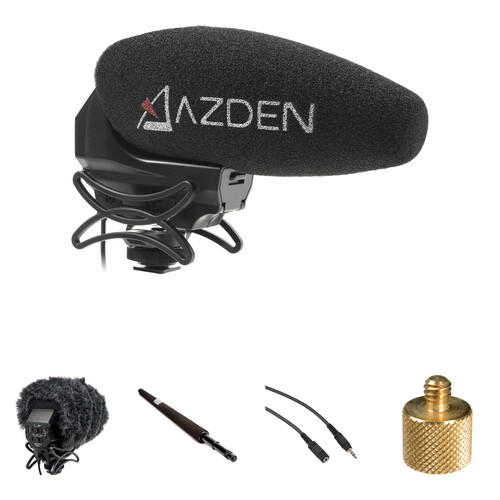 Azden SMX-30 Camera-Mount Shotgun Microphone Boompole Kit