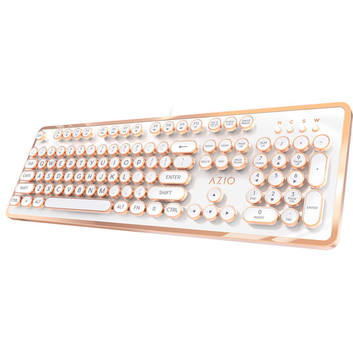 AZIO MK Retro Mechanical Keyboard (White)