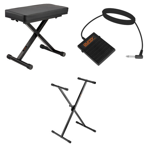 Auray X-Stand with X-Bench and Sustain Pedal Keyboard Essentials Kit