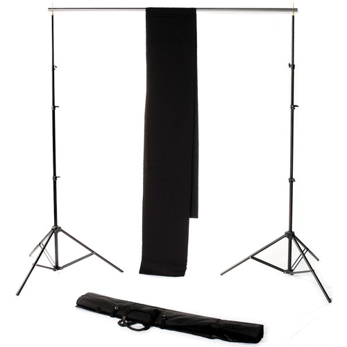 Backdrop Alley Studio Kit with Muslin Backdrop (10 x 12', Black)