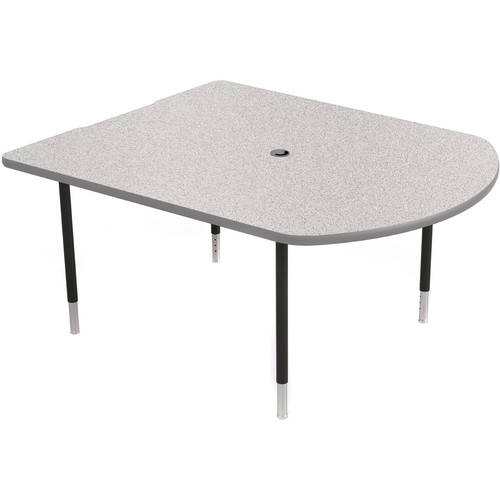 Balt MediaSpace Multimedia & Collaboration Table (Small, Gray Nebula Laminate, Platinum Edge, Black Legs)