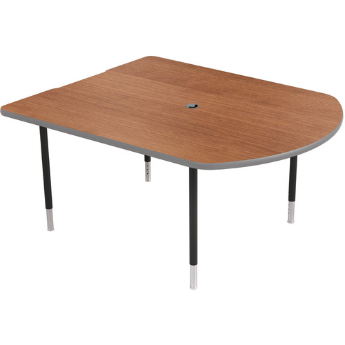 Balt MediaSpace Multimedia & Collaboration Table (Small, Amber Cherry Laminate, Platinum Edge, Black Legs)