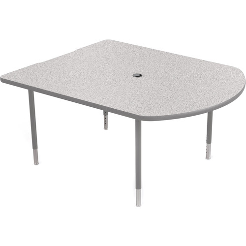 Balt MediaSpace Multimedia & Collaboration Table (Small, Gray Nebula Laminate, Platinum Edge, Platinum Legs)