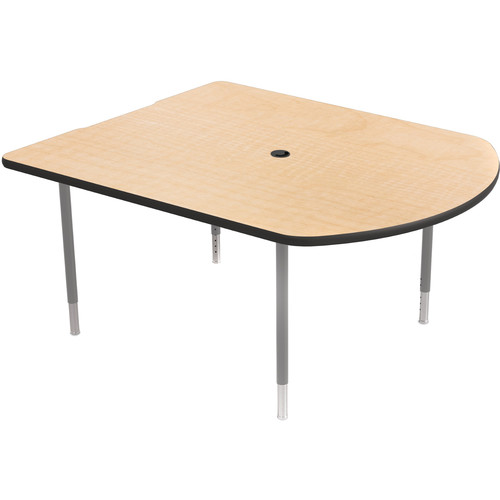 Balt MediaSpace Multimedia & Collaboration Table (Small, Fusion Maple Laminate, Black Edge, Platinum Legs)