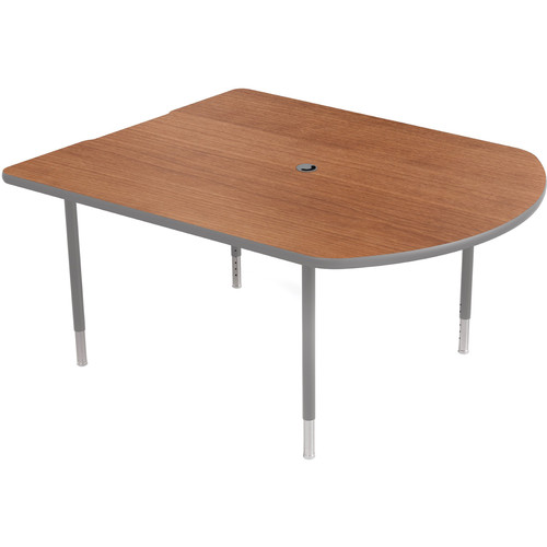 Balt MediaSpace Multimedia & Collaboration Table (Small, Amber Cherry Laminate, Platinum Edge, Platinum Legs)