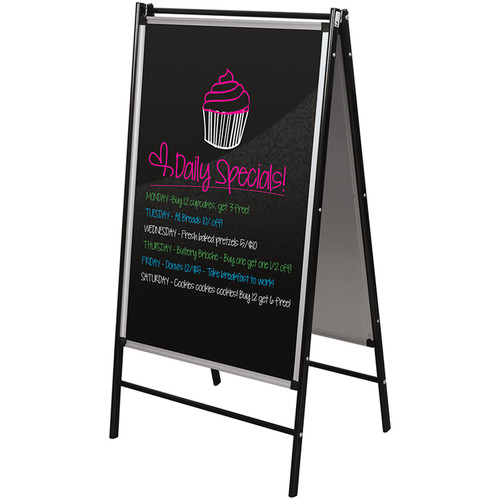 Balt Essentials Black Restaurant Display Easel Dry Erase Markerboard