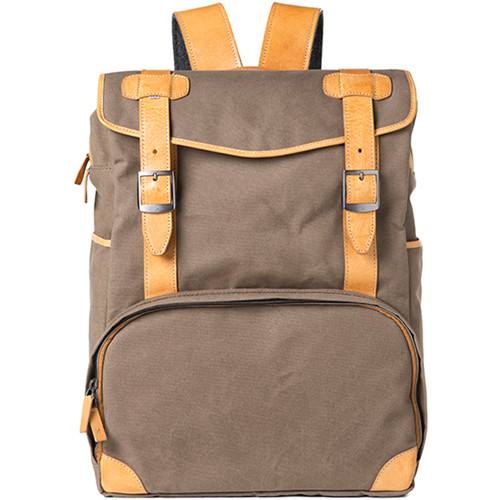 Barber Shop Mop Top Camera Backpack (Canvas & Leather, Sand)