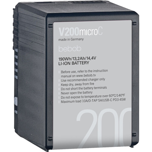 bebob micro V-Mount Battery with USB-C PD3 (190Wh)