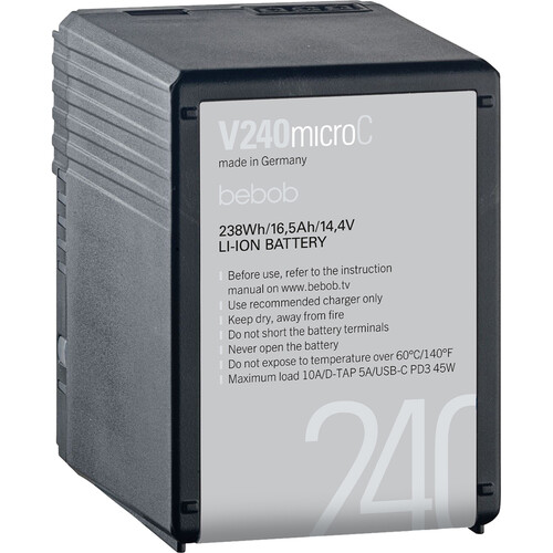 bebob micro V-Mount Battery with USB-C PD3 (238Wh)