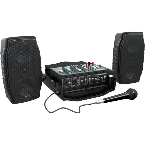 Behringer PPA200 Powered 200W 4-Channel PA Mixer with Klark Teknik FX and FBQ Feedback Detection