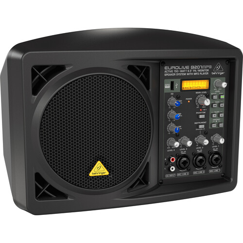 Behringer EUROLIVE B207MP3 Powered 150W 6.5" PA/Monitor Speaker System with MP3 Player