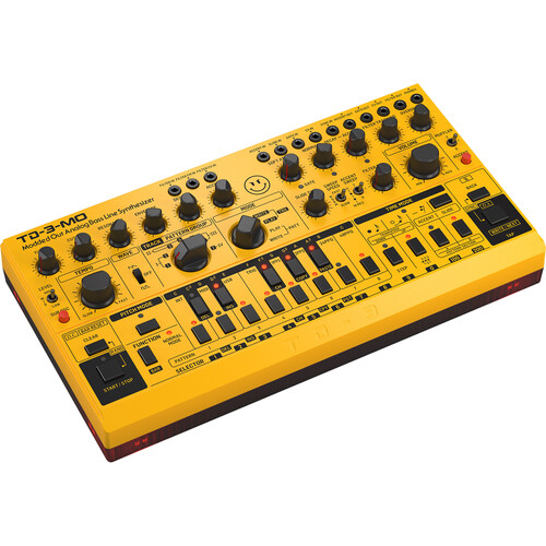 Behringer TD-3-MO-AM Modded-Out Analog Bass Line Synthesizer with 16-Step Sequencer (Yellow)