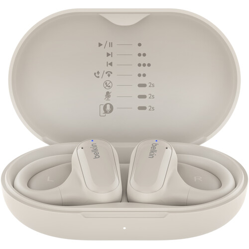 Belkin SoundForm ClearFit True Wireless Open-Ear Earbuds (Sand)