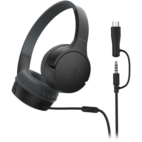 Belkin Wired On-Ear Headphones for Kids (Black)