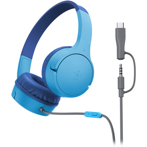 Belkin Wired On-Ear Headphones for Kids (Blue)