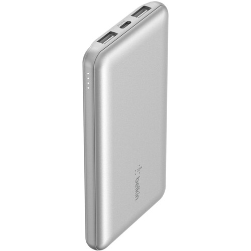 Belkin BoostCharge USB-C Power Bank (10,000mAh, 15W, Silver)
