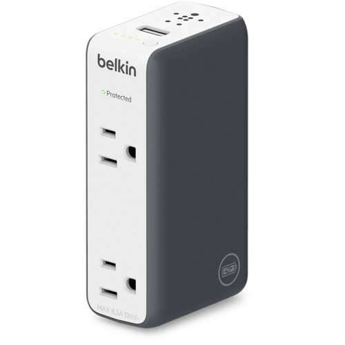 Belkin Travel RockStar 3-in-1 2A USB and Dual-Outlet Wall Charger with Internal 3000mAh Battery Pack