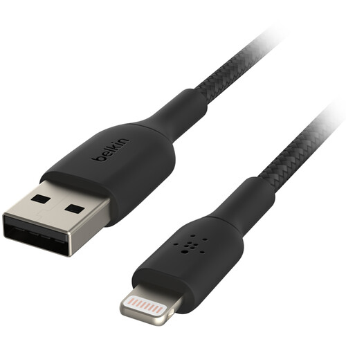 Belkin BoostCharge Braided Lightning to USB-A Cable (3.3', Black)