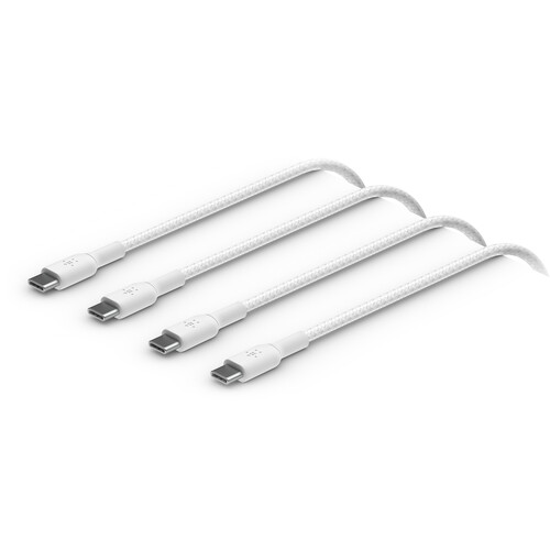 Belkin BoostCharge 60W USB-C Cable (3.3', White, 2-Pack)