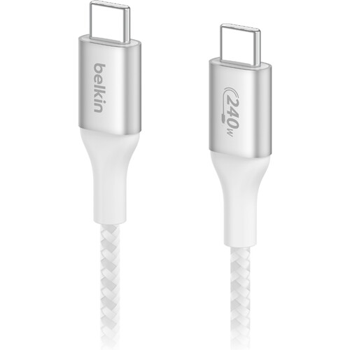 Belkin BoostCharge 240W USB-C Cable (6.6', White)