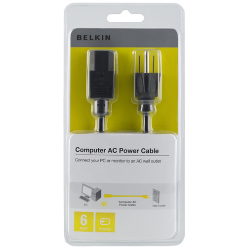 Belkin Universal Power Cord (NEMA 5-15P to IEC C13, Black, 6')